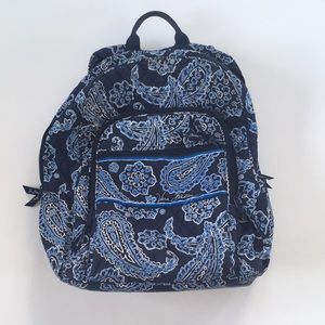 Vera Bradley Blue Bandana Iconic Campus Backpack